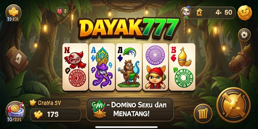 Tampilan gameplay menarik dari game Domino DAYAK777.