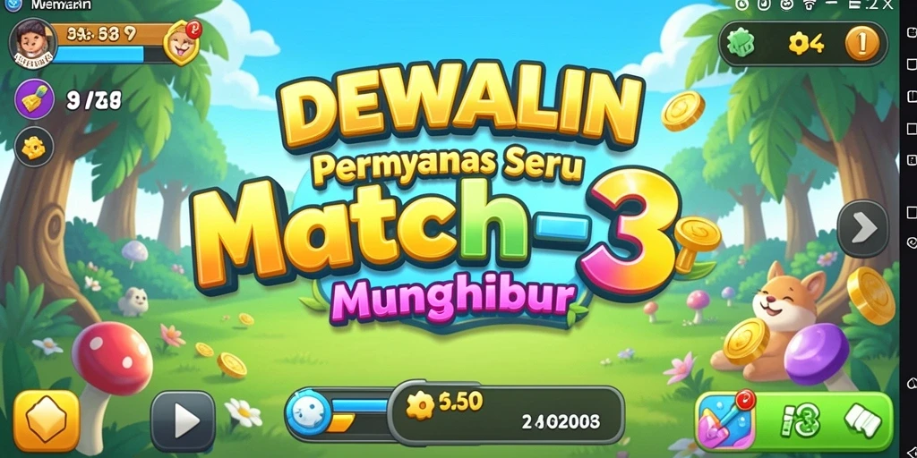 Tampilan gameplay DEWALIN yang menampilkan keseruan mencocokkan objek.