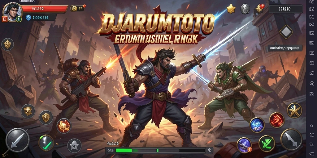 Tangkapan layar gameplay DJARUMTOTO yang menampilkan pertarungan intens.