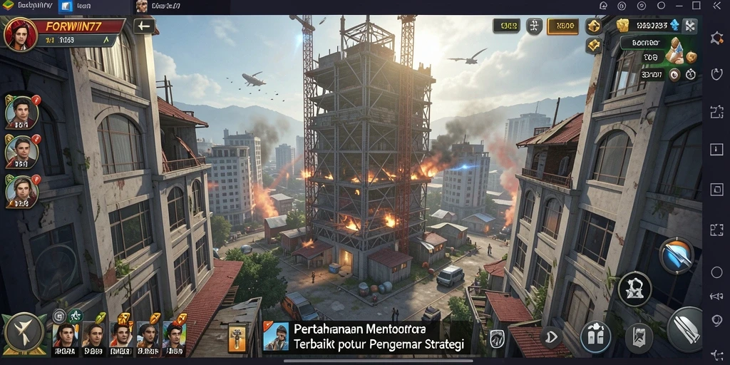 Tampilan gameplay FORWIN77 yang seru dan penuh strategi.
