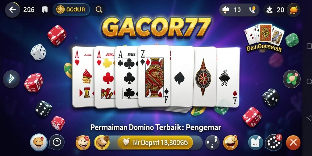 Tampilan utama gameplay GACOR77 menunjukkan kemeriahan permainan Domino.