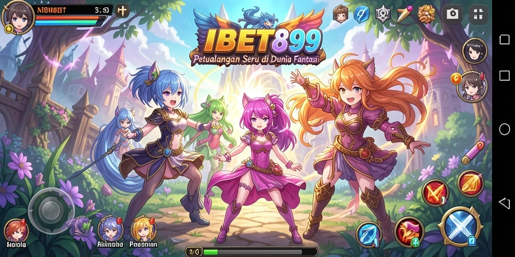 Screenshot gameplay menunjukkan karakter Anime yang beraksi di medan pertarungan.