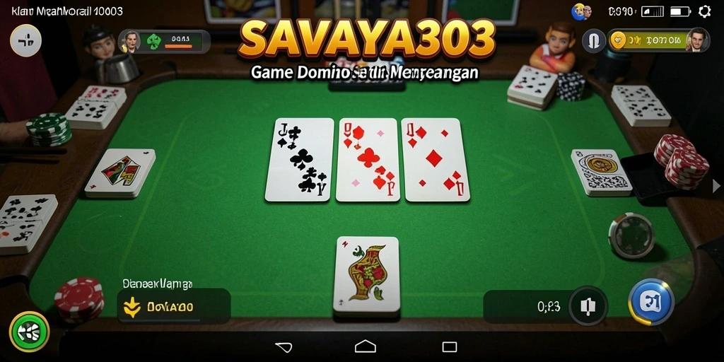 Tangkapan layar utama SAVAYA303 menampilkan gameplay Domino yang seru.
