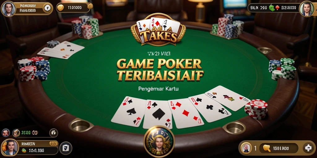 Screenshot V21 menunjukkan keseruan gameplay Poker yang intens.