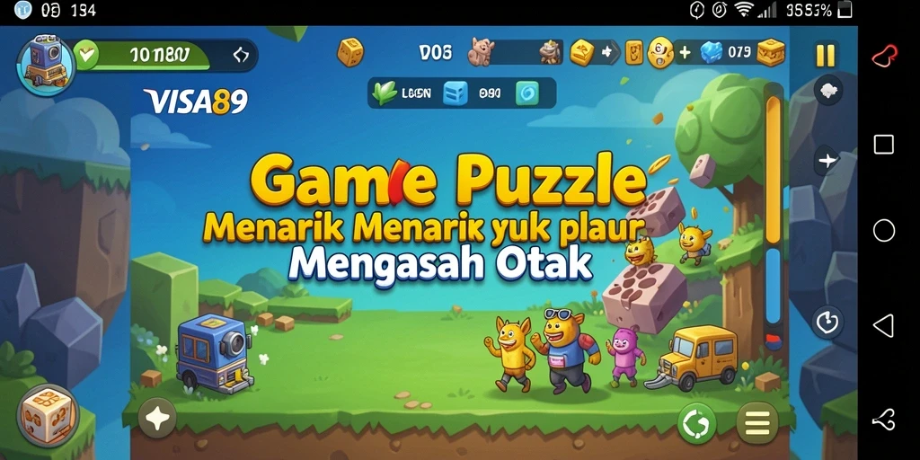 Screenshot utama VISA89 menampilkan gameplay menantang dengan berbagai teka-teki.